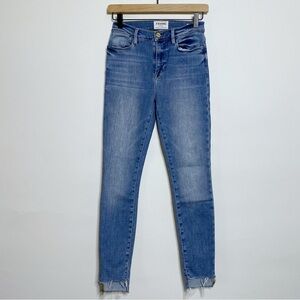 Frame Denim Medium Wash Le High Skinny Frayed Westway Jeans